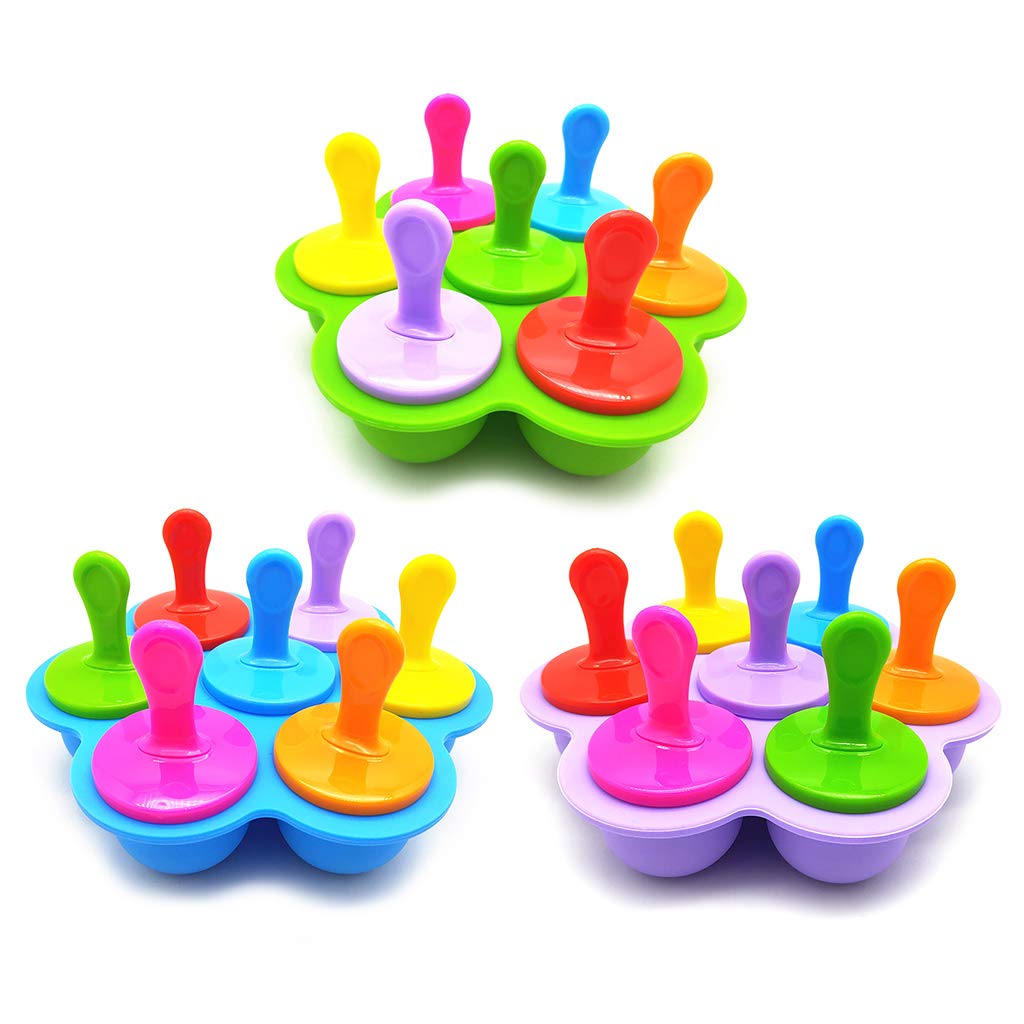 Moldes para polos， Molde de silicona for helados de 7 celdas for hacer paletas BAB