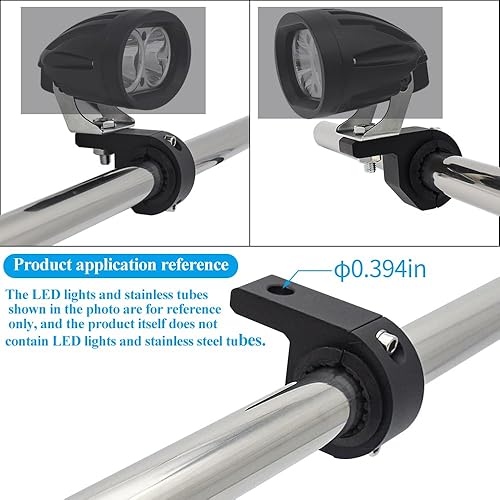 Miniatura 6 de Kit de soporte de montaje de aluminio para motocicleta, abrazadera de tubo, 4 piezas, 0.75 pulgadas, 1 pulgada, 1.25 pulgadas, portaequipajes de