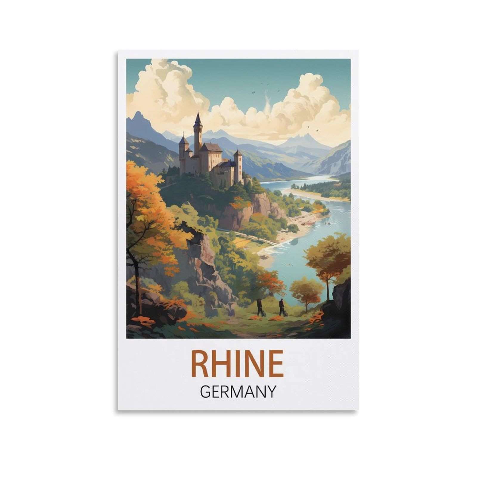 Retro Vintage Wall tin Plaque,Rhine Germany,Art Plaque Poster Wall Decor for Home Tool Room Bar Club Restaurant Cafe 20x30cm
