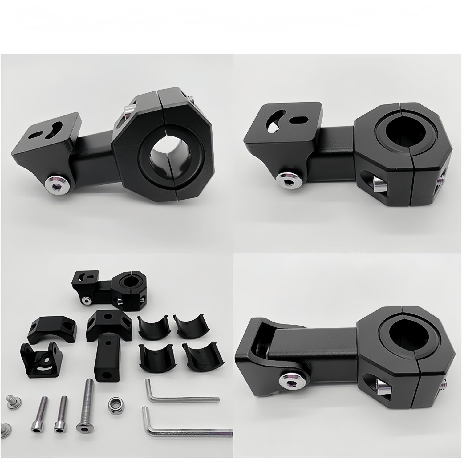 Supporto Del Faro Del Motociclo Staffa Di Montaggio Antinebbia Regolazione A 360 Gradi Adatto Per Barre Di Protezione Da 18 A 32 mm