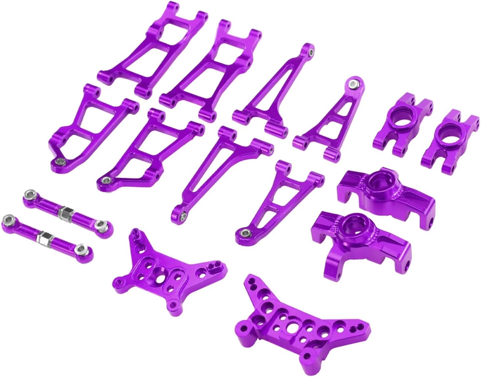 RC Repairs Models For MJX For Hyper Go 14211 1/14 Metal For Swing Arm Butterfly Frame Steering Cup Set Short Card Remote Control Car Accessories(Purple)