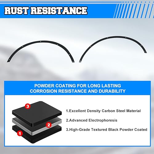 Miniatura 7 de ROXX Juego de 4 guardabarros delanteros y traseros para Ford Bronco 2021 2022 2023 (no para Bronco Sport o Raptor), acabado texturizado delantero y