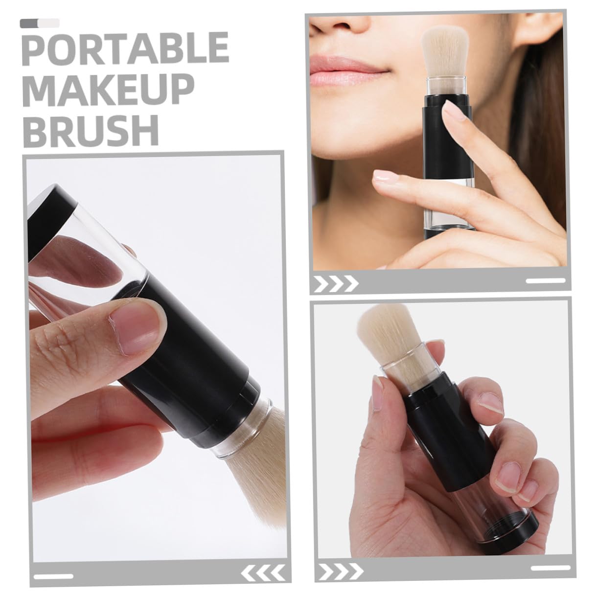 Toyvian Pennello Applicatore per Fondotinta in Polvere e Cipria Set da 2 Pennelli Cosmetici da Viaggio con Flacone Ricaricabile Testina Pulibile per Trucco Viso e Fard Controllo