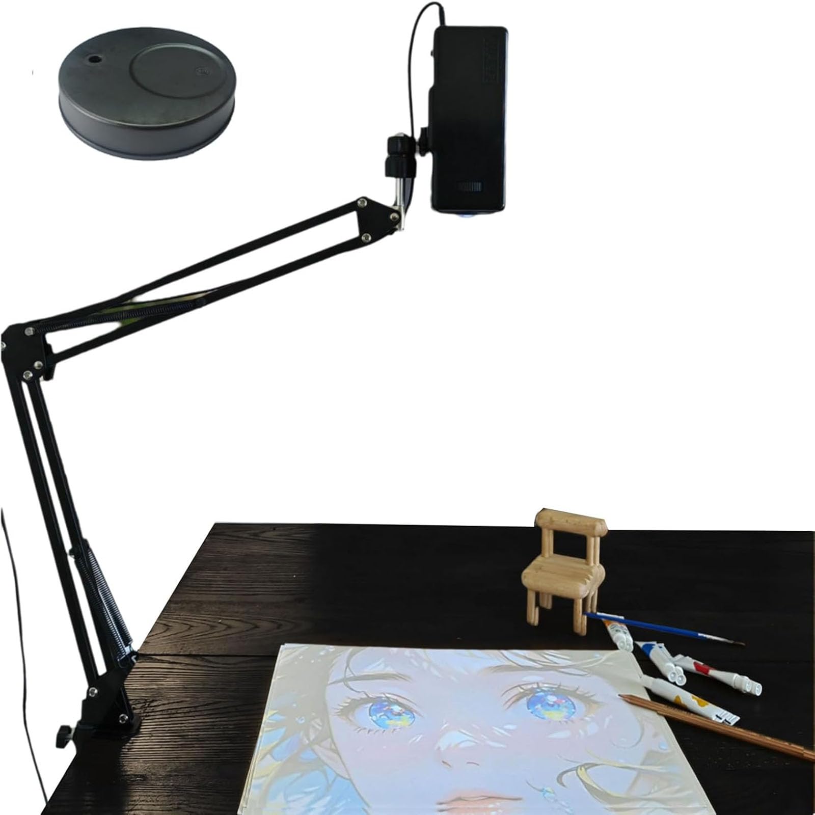 Kabelloser Smart-Art-Projektor – mit um 360° drehbarem Arm – zum Zeichnen und Nachzeichnen – tragbarer Bildnachzeichner – für Künstler, Kinder und Erwachsene