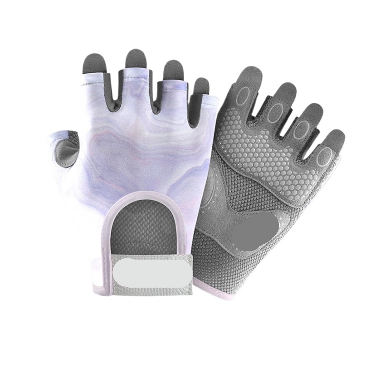Guanti da Fitness Guanti Sportivi Donna Yoga Fitness Allenamento Antiscivolo Ammortizzatori Mezze Dita Guanti Resistenti all'Usura Traspiranti per Fitness(Purple,L)