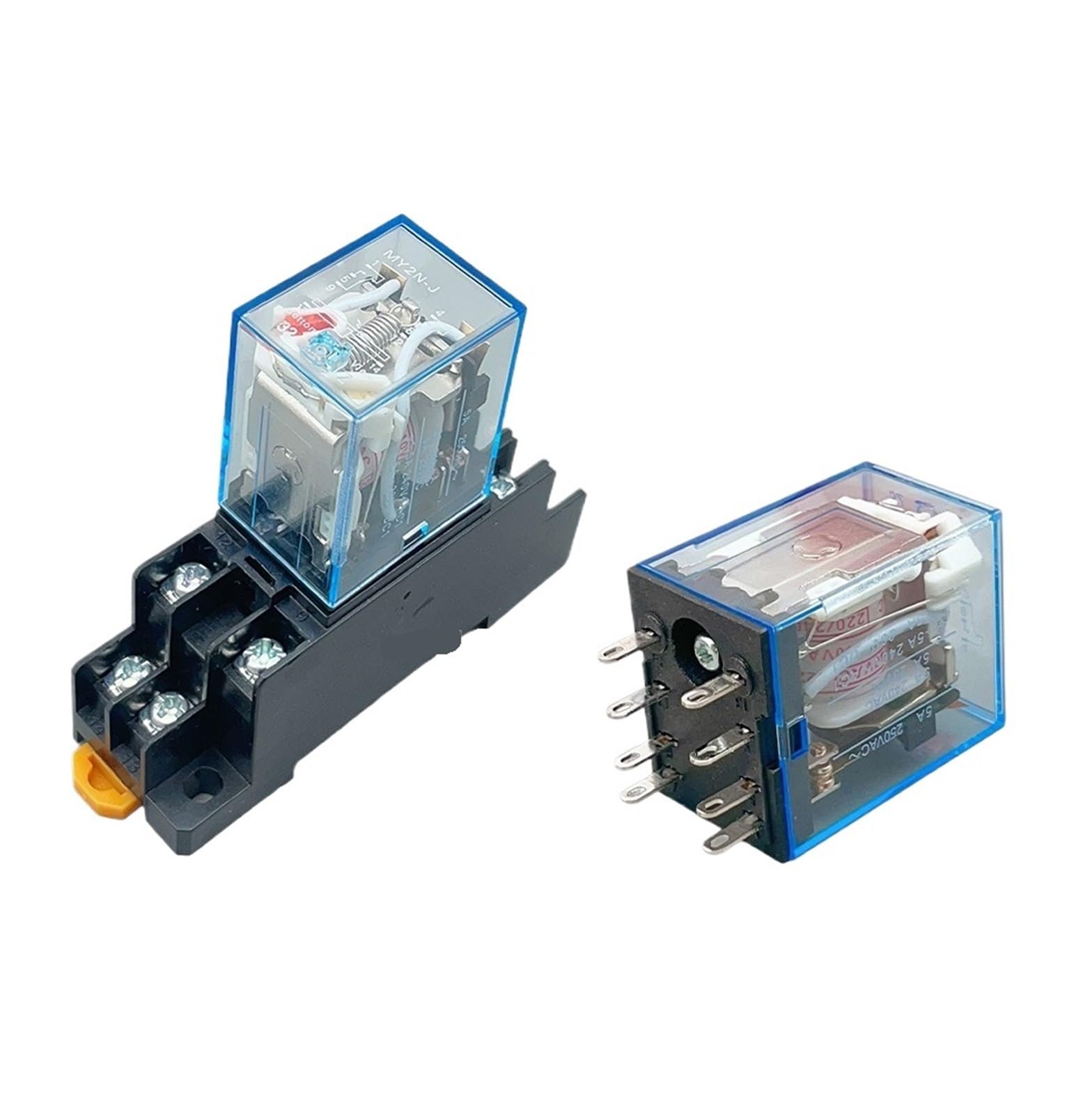 10 Uds MY2NJ bobina de relé General Micro Mini interruptor de relé electromagnético con Base de enchufe LED AC 110V 220V 12V MY2P HH52P(AC,12V)