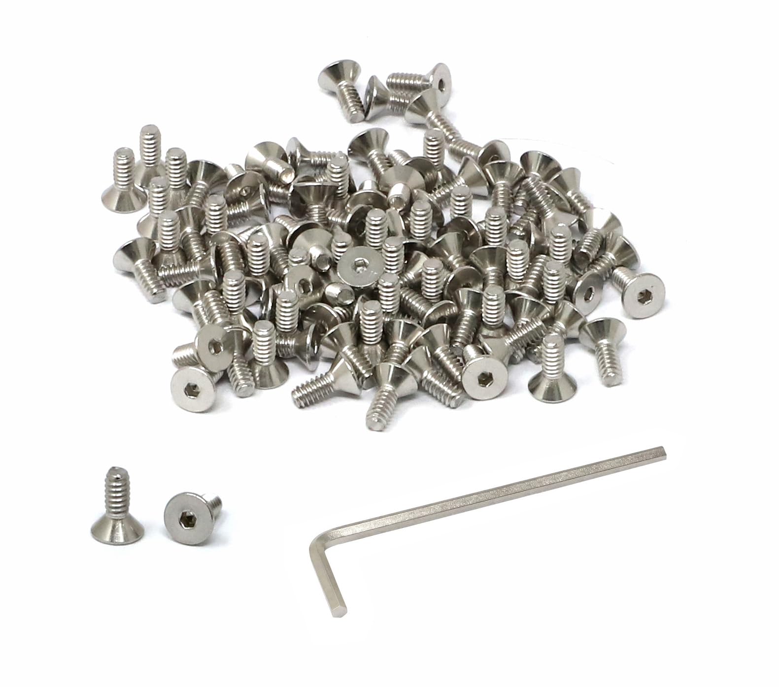 iexcell 100 Pcs #4-40 x 5/16" Stainless Steel 304 Hex Socket Flat Head Cap Screws Bolts Kit