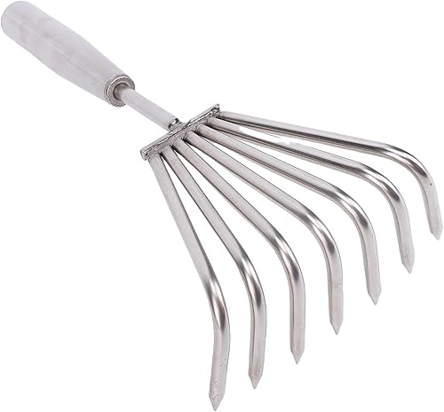 Miniatura 2 de Keenso Hand Rake, Stainless Steel Durable Garden Cultivator, 7 Tines for Weeding and Loosening Soil in Gardens and Beaches