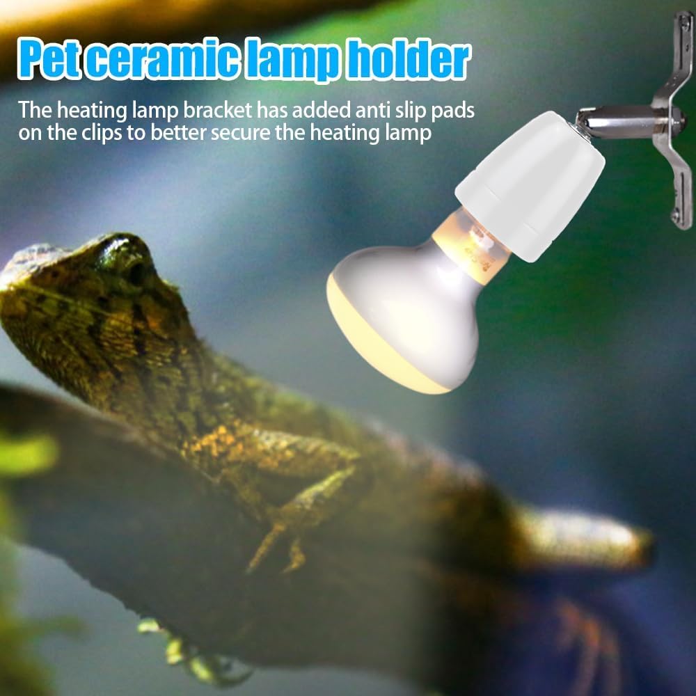 Terrariumlamphouder E27, Keramische Fitting met Kabel voor Reptielen en Amfibieën, Schildpad, Hagedis, Slang