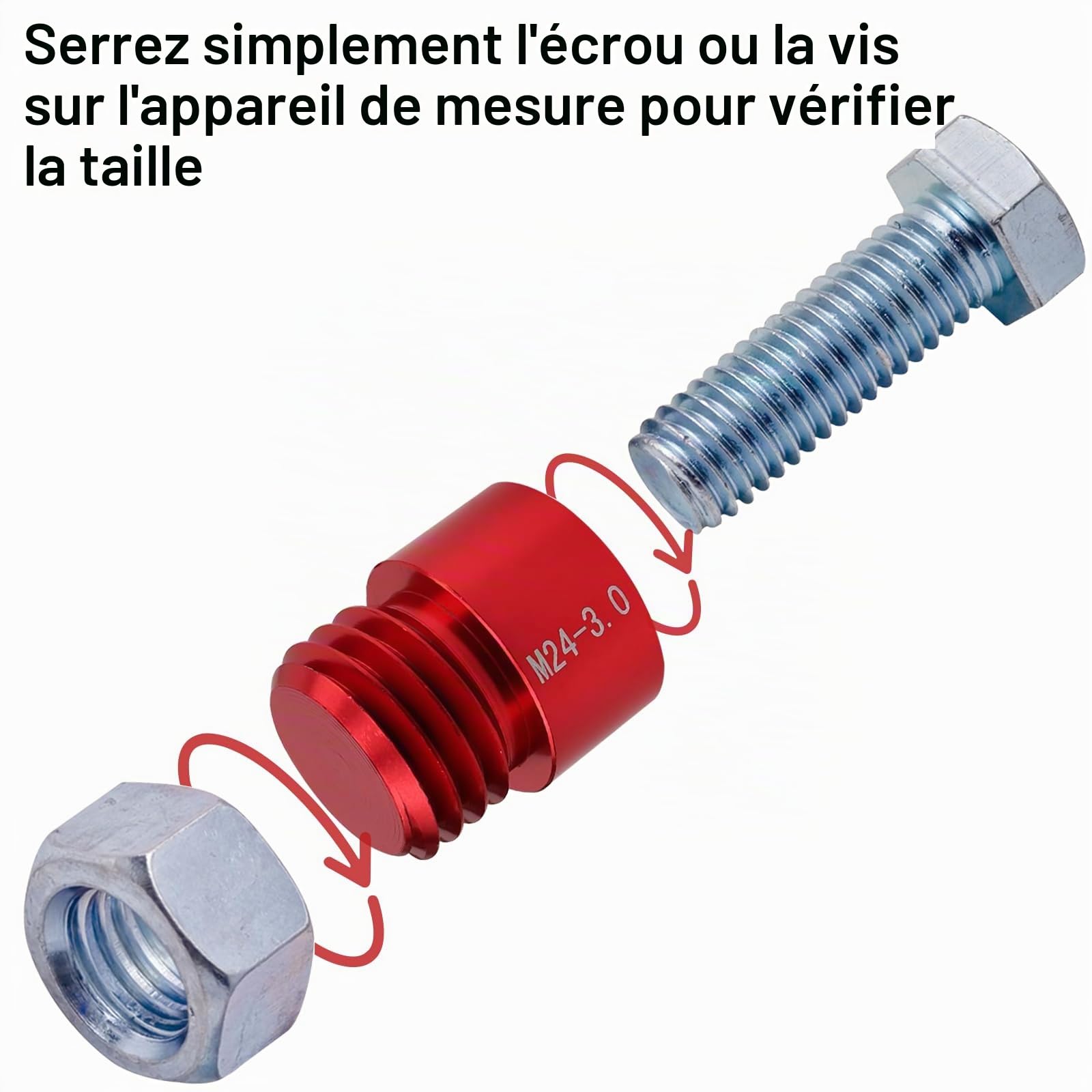 Lot de 44 jauges de filetage pour vis et écrous - En alliage d'aluminium - Avec métriques et impériales - Convient pour la capture et la mesure des dimensions de filetage