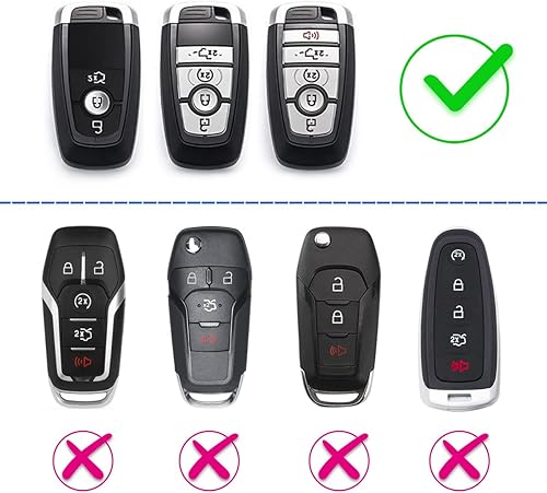 Miniatura 2 de Funda de fibra de carbono compatible con Ford F-150 Raptor Explorer Escape Fusion Bronco Sport Edge Lincoln Corsair Nautilus, Negro -