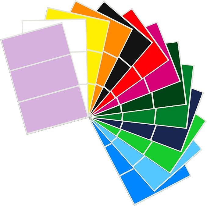 Amazon.com : 390 Pieces Rectangular Colored Coding Labels Stickers by ...