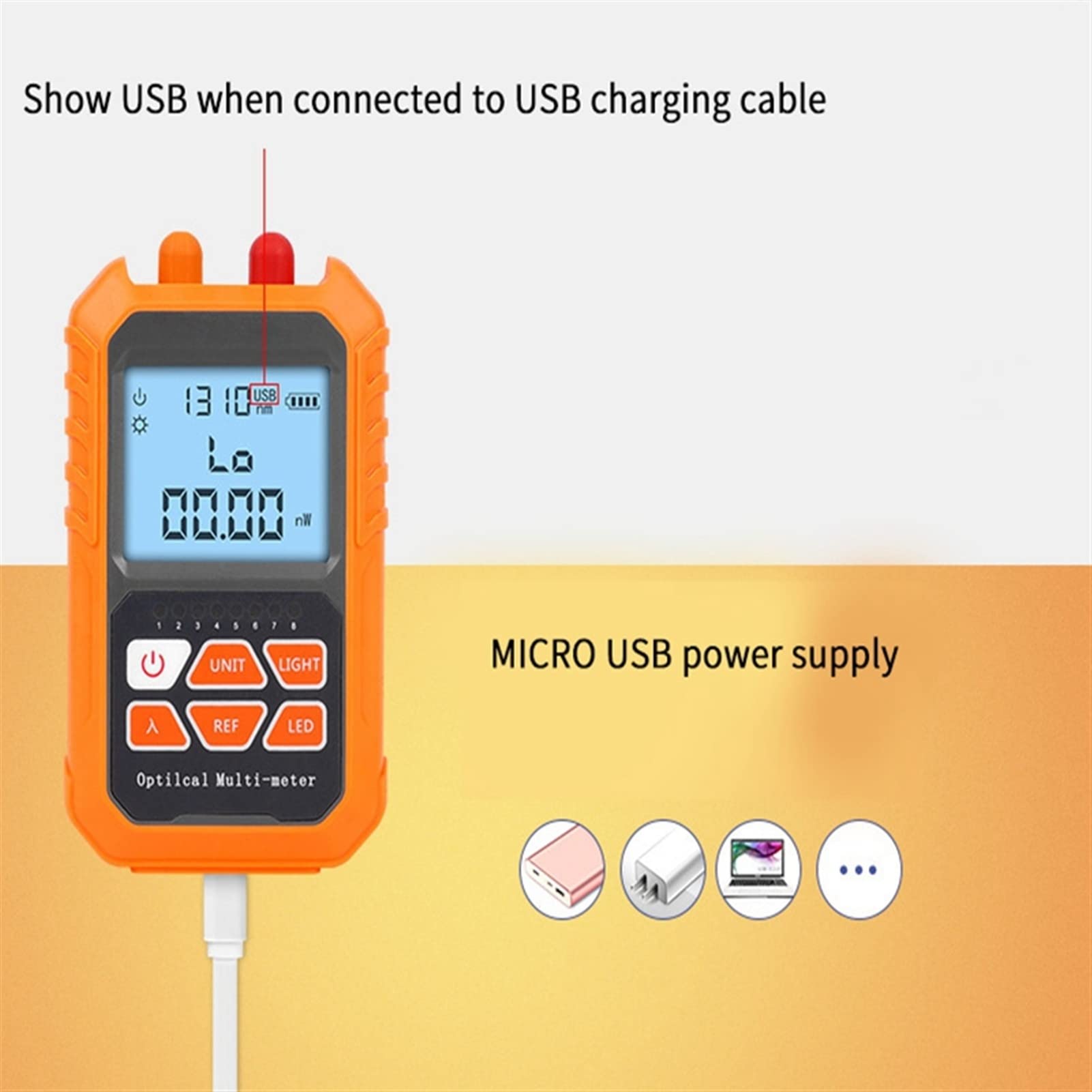Probador de cable de fibra óptica 3In1 Medidor de potencia óptica Visual Localizador de fallas de la red Prueba de la redes de la red Probador de fibra óptica 1MW con un localizador de fallas visuales