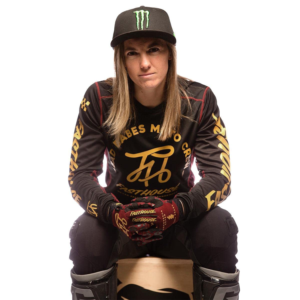 FASTHOUSE Women's Grindhouse Golden Script Jersey (Black, Small)