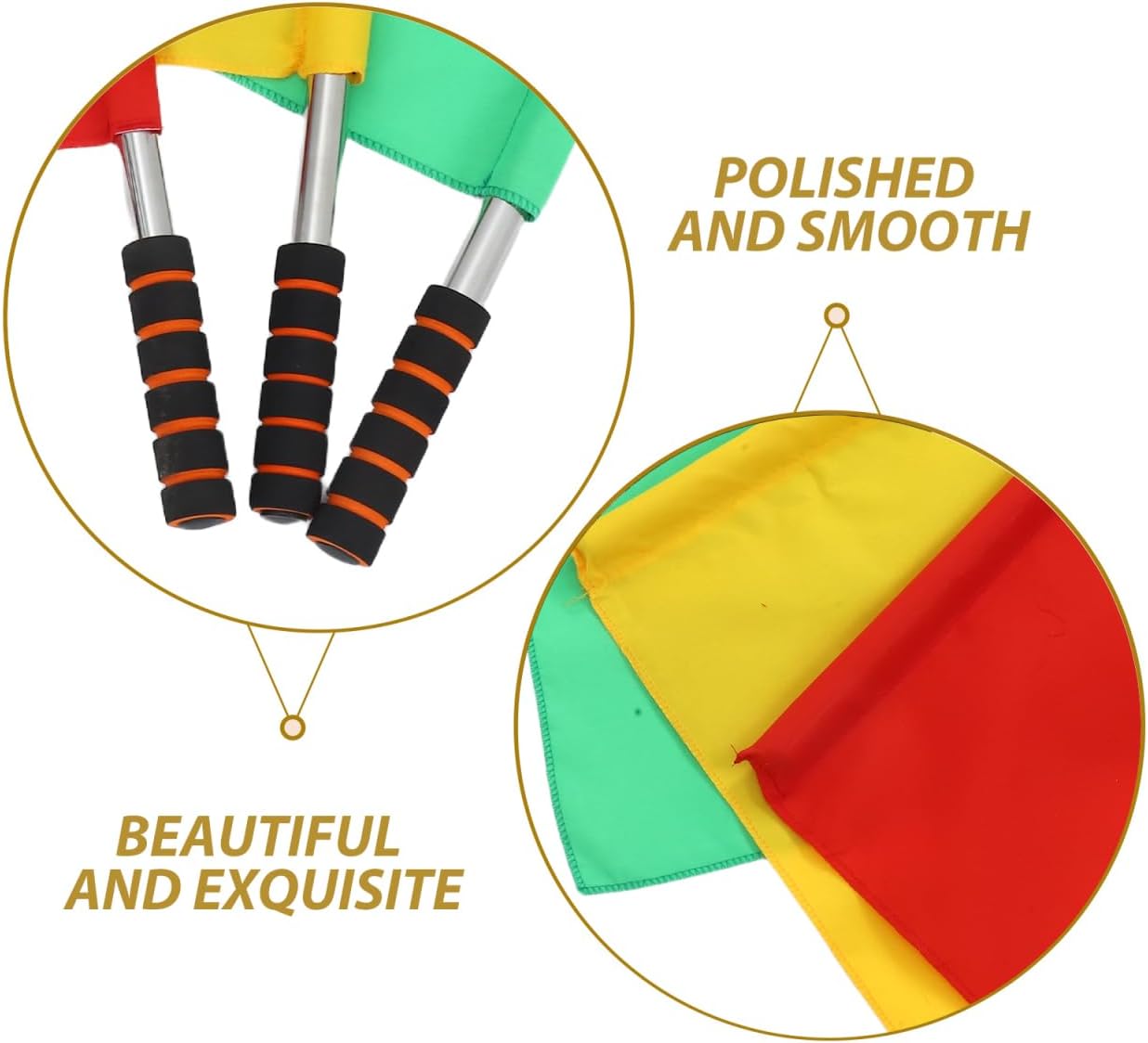 3pcs Referee Stainless Steel Hand Flags Field Official Sports Training Flag for Soccer Volleyball Football Track Red Green Yellow - Image 6