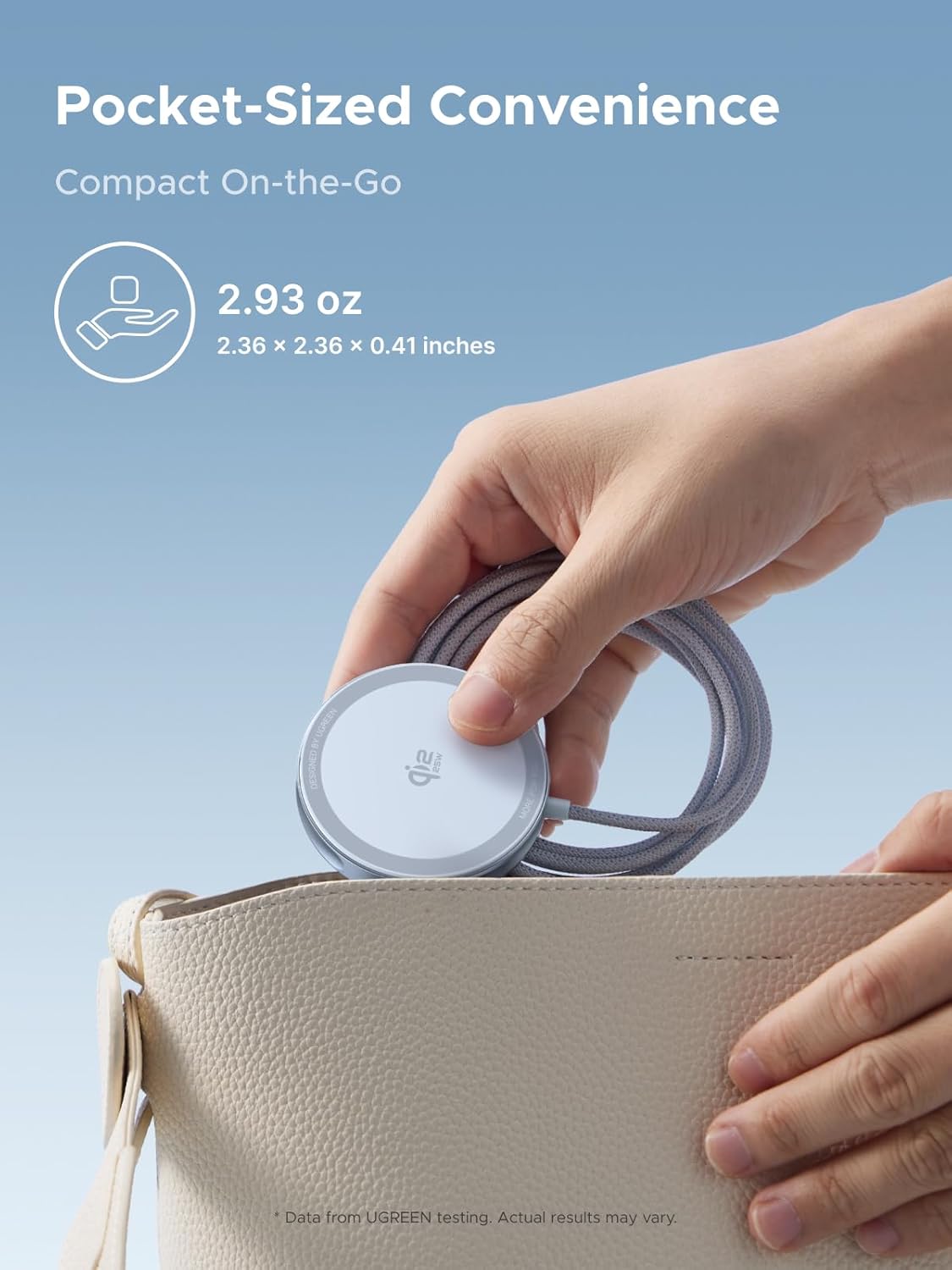 UGREEN 25W Magflow Fast Wireless Charger Pad, Magsafe Qi2 Certified Charging Mat for iPhone 17/16/15/14/13/12 Series AirPods, Compact Slim Travel-Friendly Design