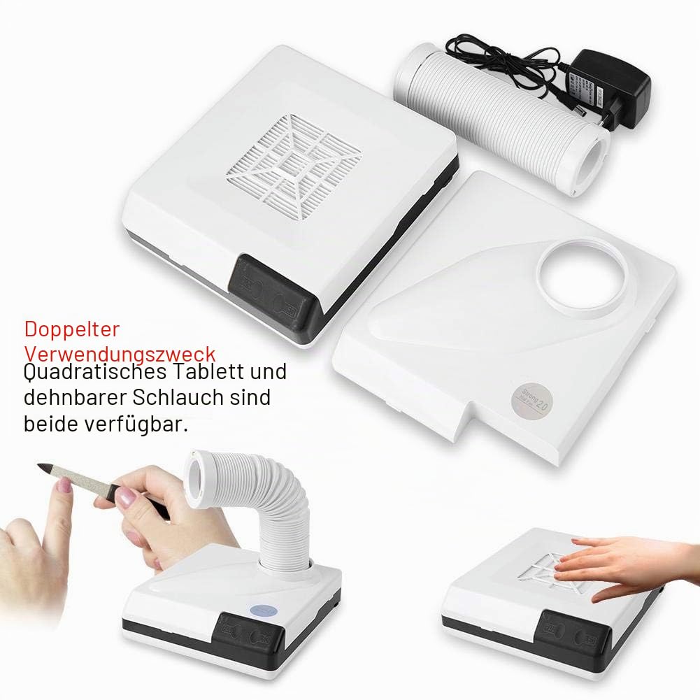 60W 2 In 1 Nagelstaubsauger, Sun Nail Nagel Staubabsauger, Professioneller Nagelstaubsammler, Verbesserter Pulverreiniger für Nagel/Maniküre/Nail Art/Pediküre(01)
