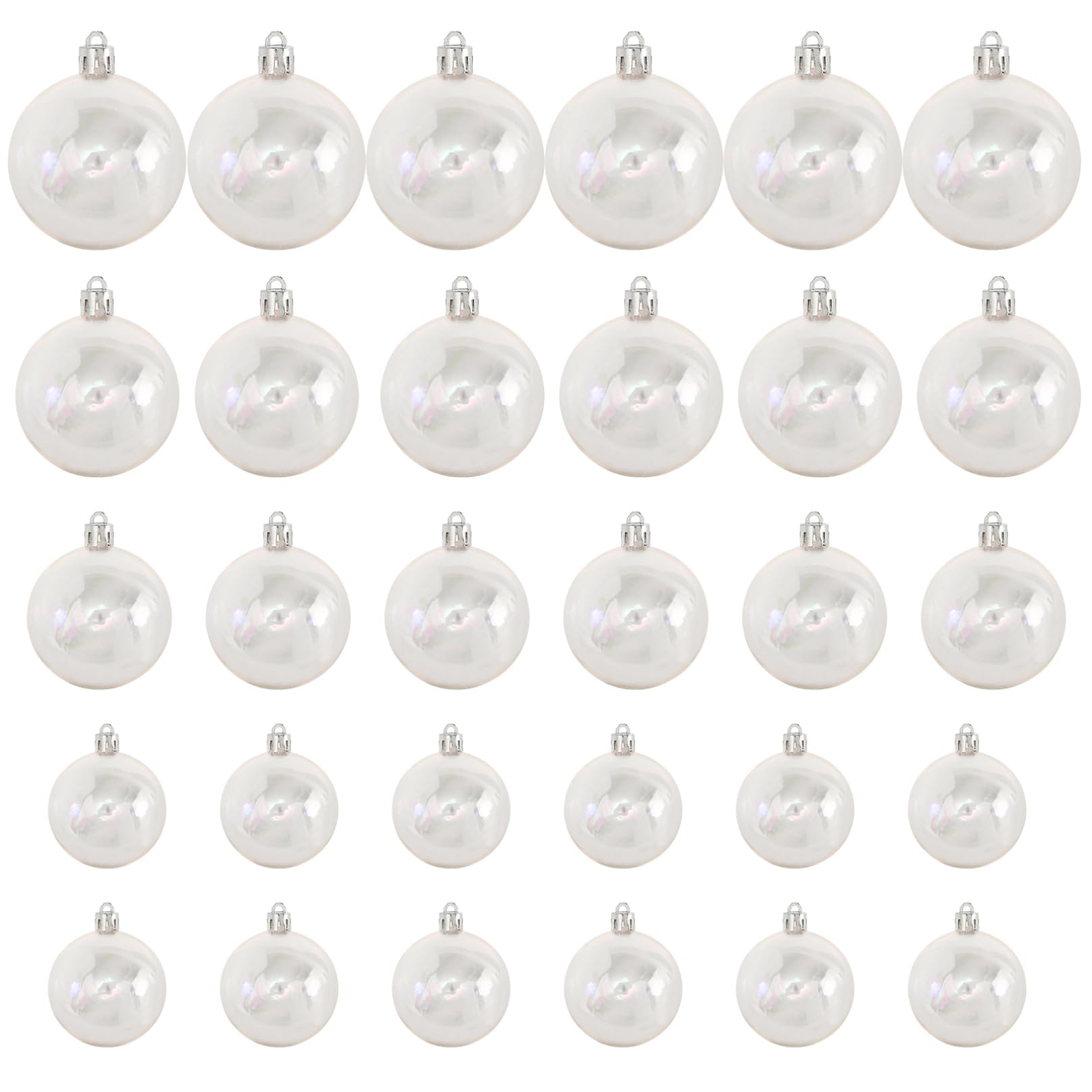 Boules de Noël irisées transparentes légères qui ne cassent pas