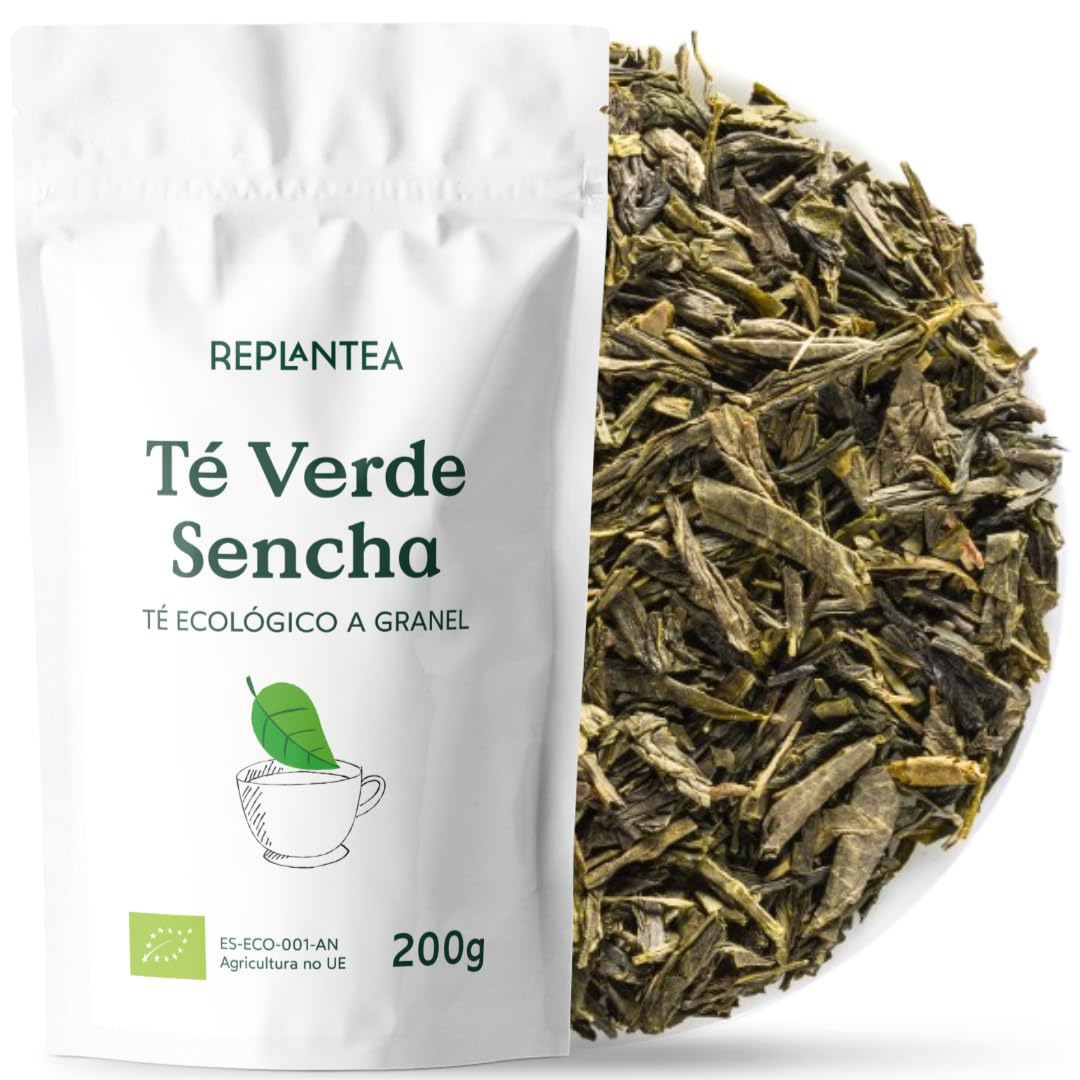 TE VERDE GRANEL Ecológico 200g (100 Tazas) | TE VERDE SENCHA en Formato Ahorro de China en Hojas Enteras REPLANTEA