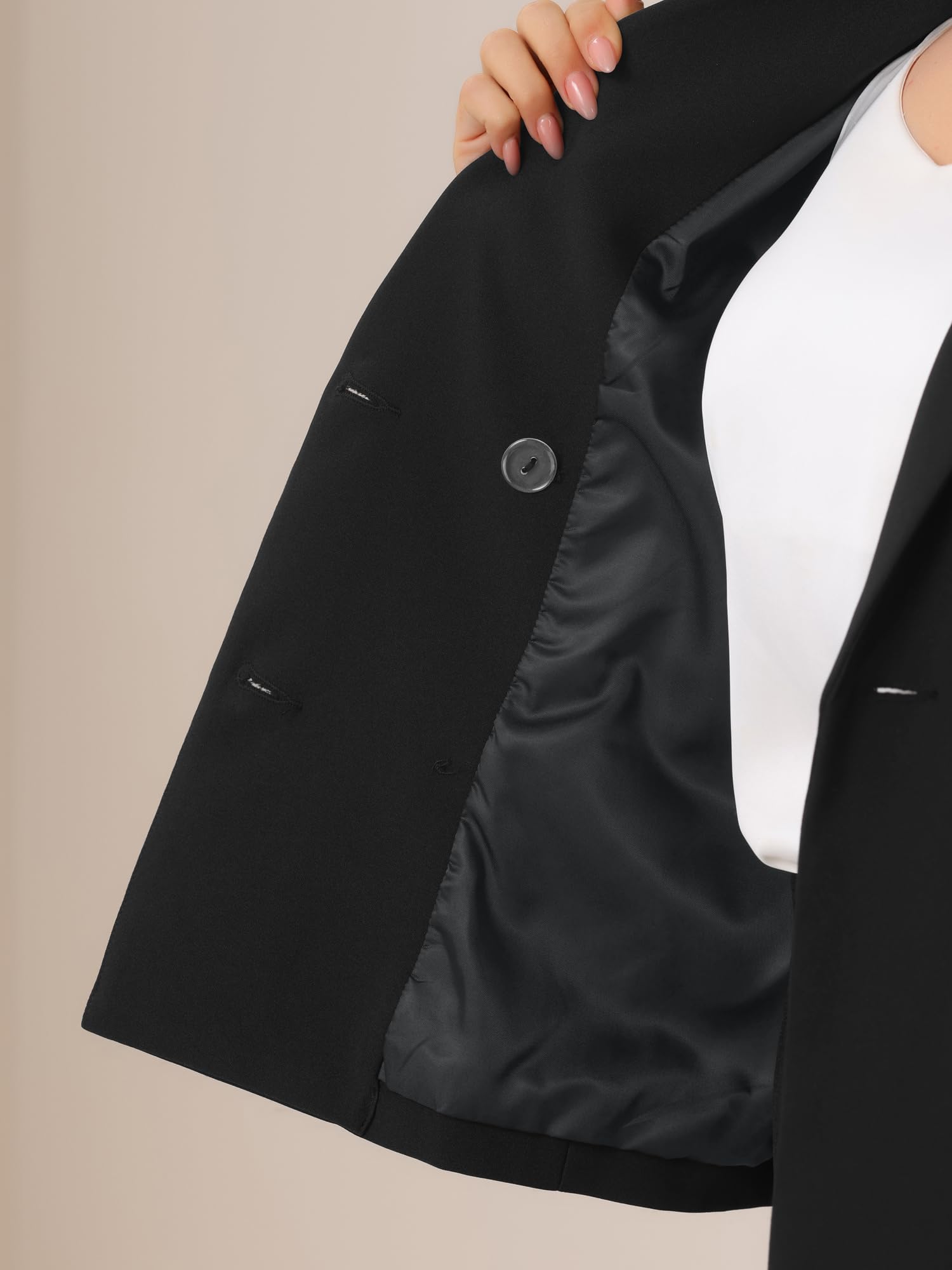Allegra K Costume d'affaires 2 Pièces Femmes Tenues de Bureau à Manches Longues Uniformes Ensemble Formelle Veste Blazer et Jupe Crayon Tailleurs-Jupes Élégant
