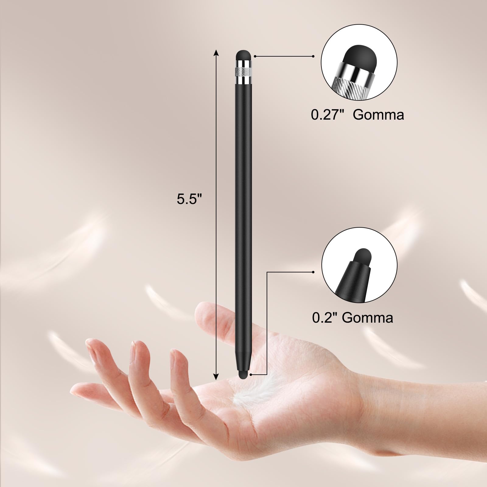 MEKO Pennino per tablet 2 in 1 Touch Pen 6 punte in gomma per iOS Android iPhone iPad Samsung Huawei Xiaomi