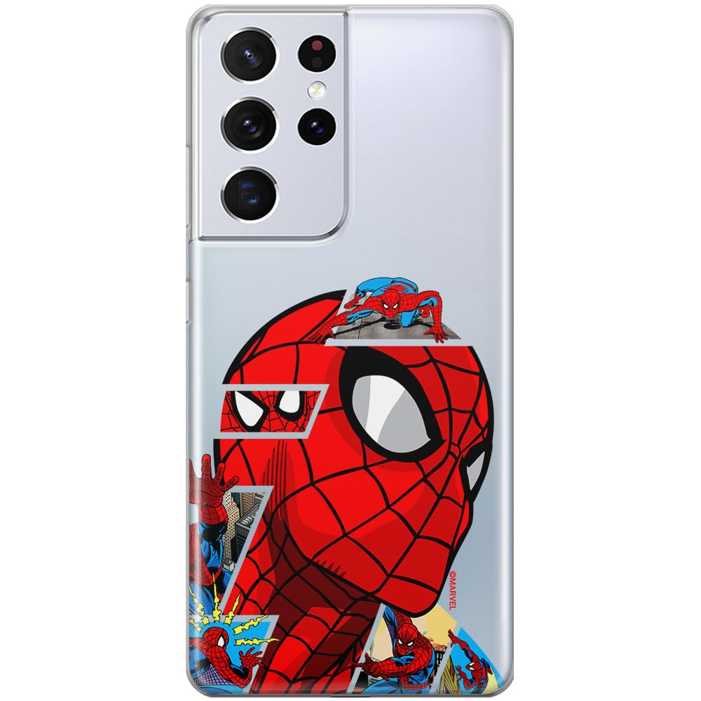 ERT GROUP mobile phone case for Samsung S21 ULTRA original and officially Licensed Marvel pattern Spider Man 042 optimally adapted to the shape of the mobile phone, partially transparent