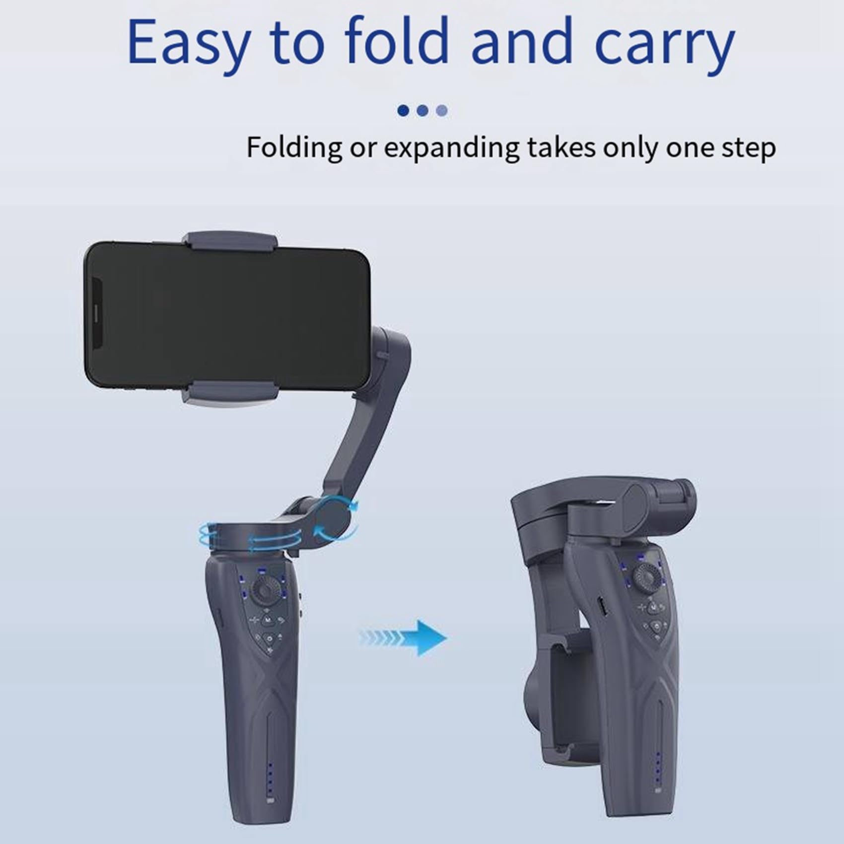 Handheld Three-axis Smart Phone Gimbal Stabilizer With Handle, Tripod, Support Face Tracking And Fill Light