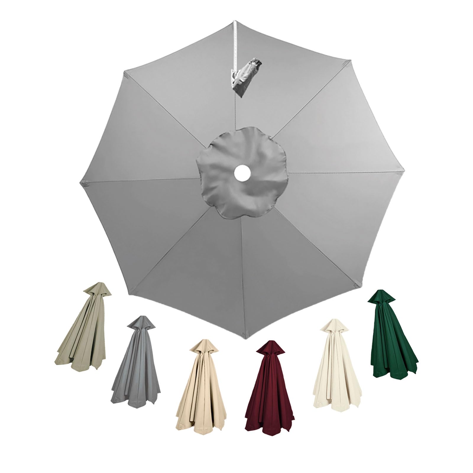 Kdqrmvv Gray Outdoor Offset Cantilever Replacement Parasol Canopy For 3.0M Garden Umbrella Parasol