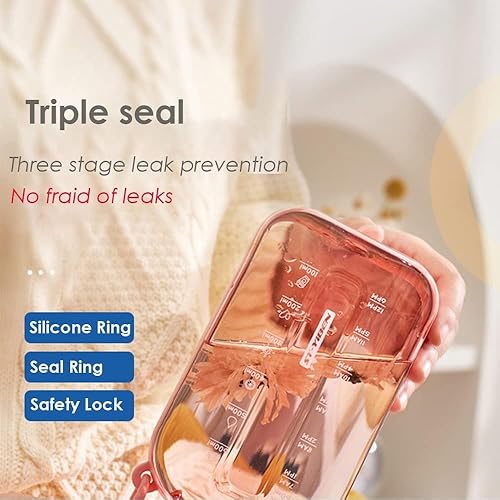 Miniatura 7 de Botella de agua cuadrada de gran capacidad para deportes y fitness (negro)