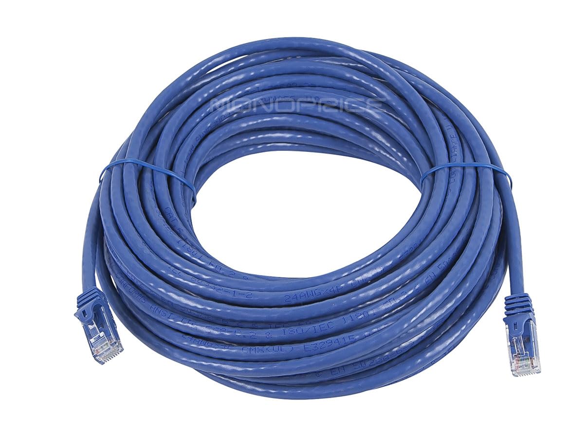 Monoprice 50-Feet FLEXboot Series 24AWG Cat6 550MHz UTP Ethernet Bare Copper Network Cable, Blue (109793) - Image 2