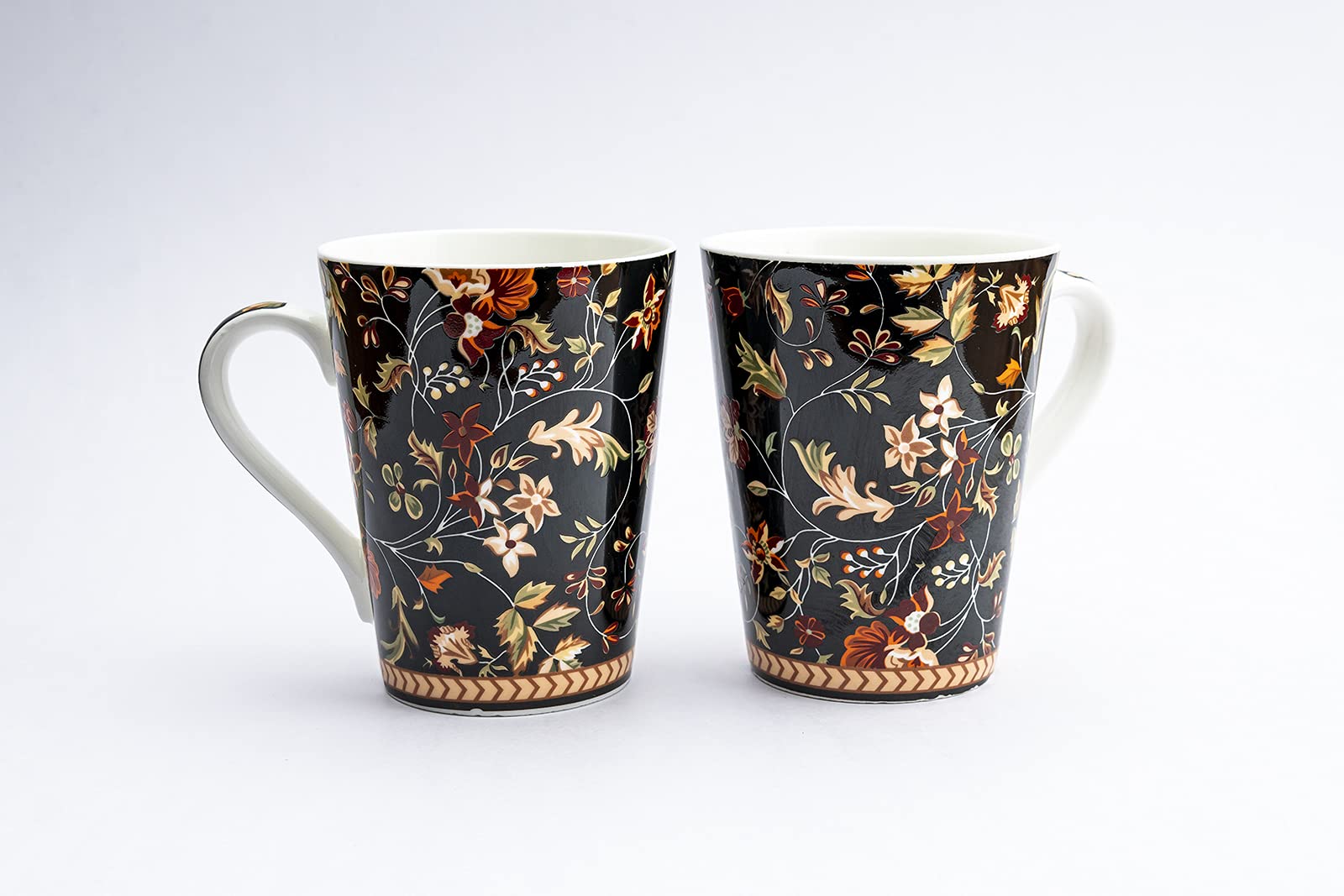 GOLDEN QUEEN'S Mugs Set of 2 for Coffee, Tea, Milk - Ideal for Your Daily Beverage Ritual, Hosting & Casual Gatherings - Enchanted Night Garden