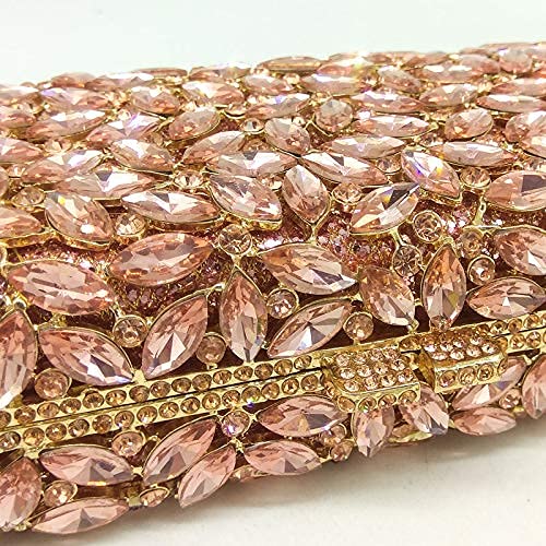 Image of Boutique De FGG Women Crystal Clutch Bag Minaudiere Box Handbag Party Prom Rhinestone Clutch Purse Wedding Bag, Mini