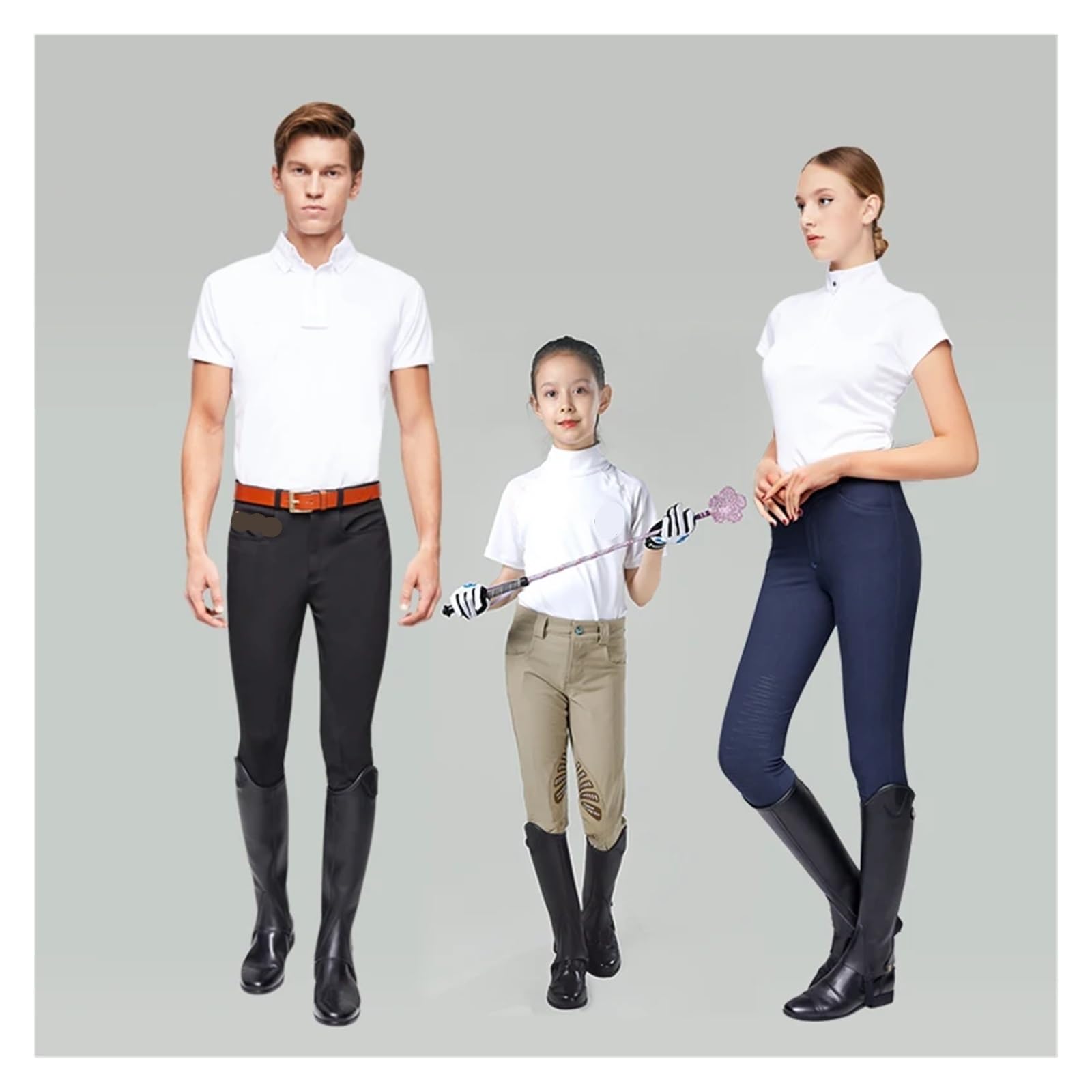 Equitación Media Chaps Polainas de equitación unisex Flexi cuero for mujer y hombre