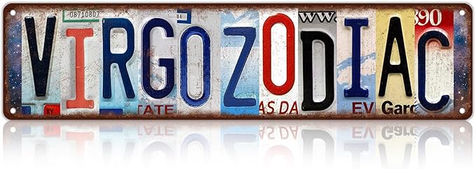 Vintage Virgo Street Sign Zodiac Wall Decor Metal Tin Signs for Bar Home Bedroom Garage