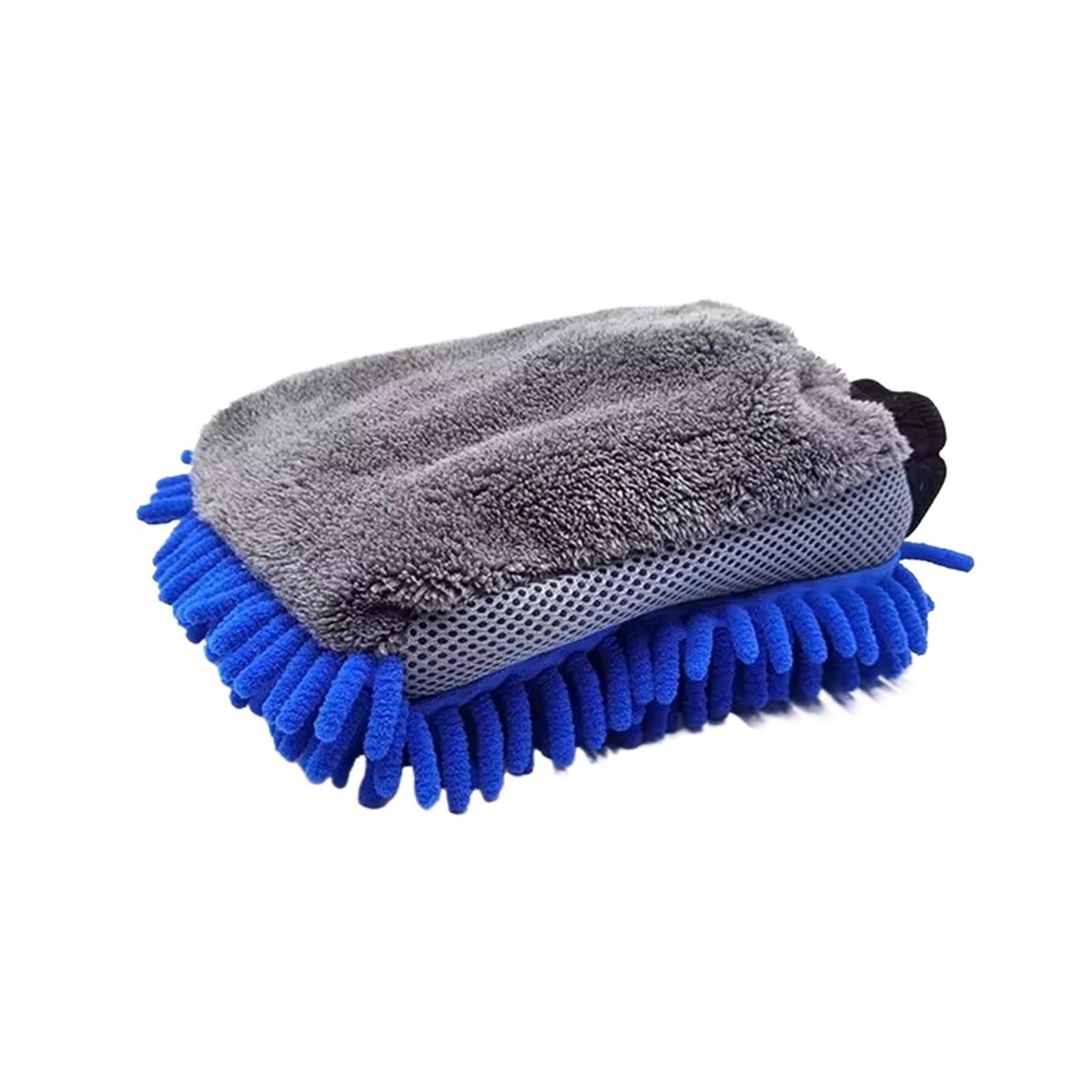 1/5 Guantes de Lavado de Coche, Impermeables, de Microfibra y Chenilla, for Limpieza de Coche, Cepillo de Detalles, Guante de Doble Cara for el Cuidado del Coche.(Blue,5pcs)