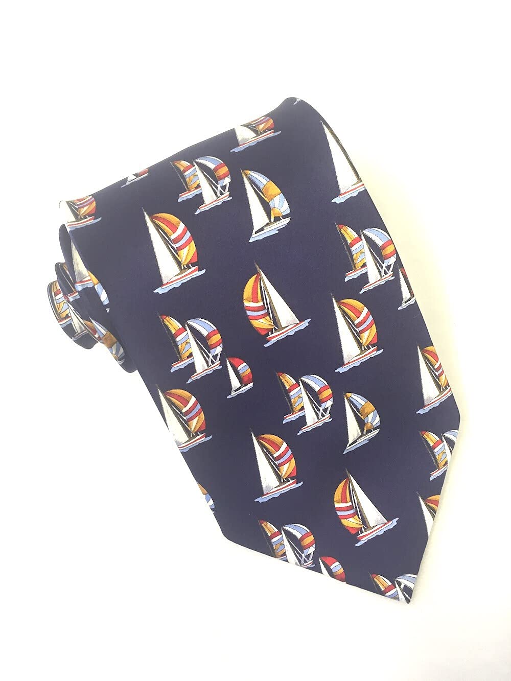 Fab Ties Men's Blue Sailing Boats Silk Tie By The Tie Studio