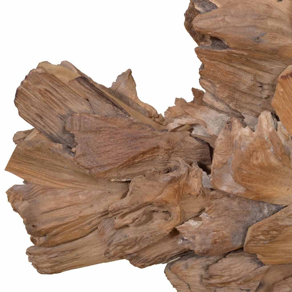 Fisch-Skulptur aus Teakholz - Handgefertigte Holzfigur als Maritime Wohndeko - Standfigur 40x12x57 cm für Wohnzimmer