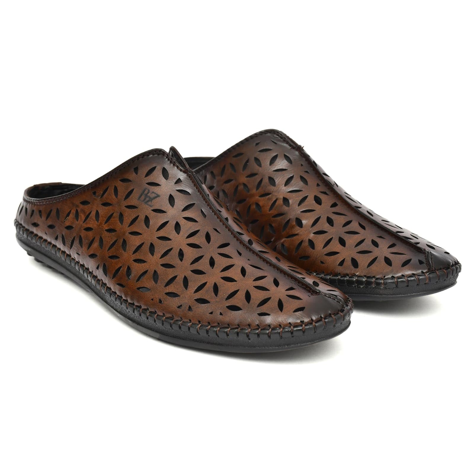 kiatu Men’s Synthetic Leather Nagra Half Sandals Breathable Slip-On Mules with Non-Slip Sole and Cushioned Insole-picture-47