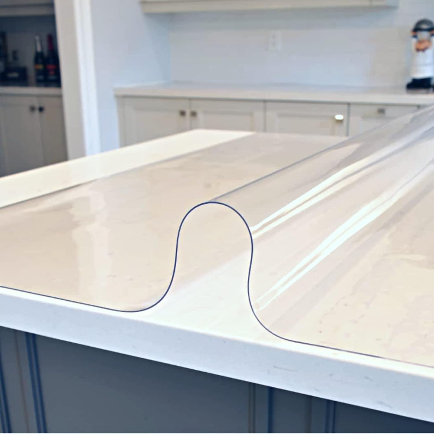 Tovaglia trasparente impermeabile spessa 2 mm in PVC lucido per tavolo, lavabile, pellicola protettiva per tavolo 50 x 180 cm