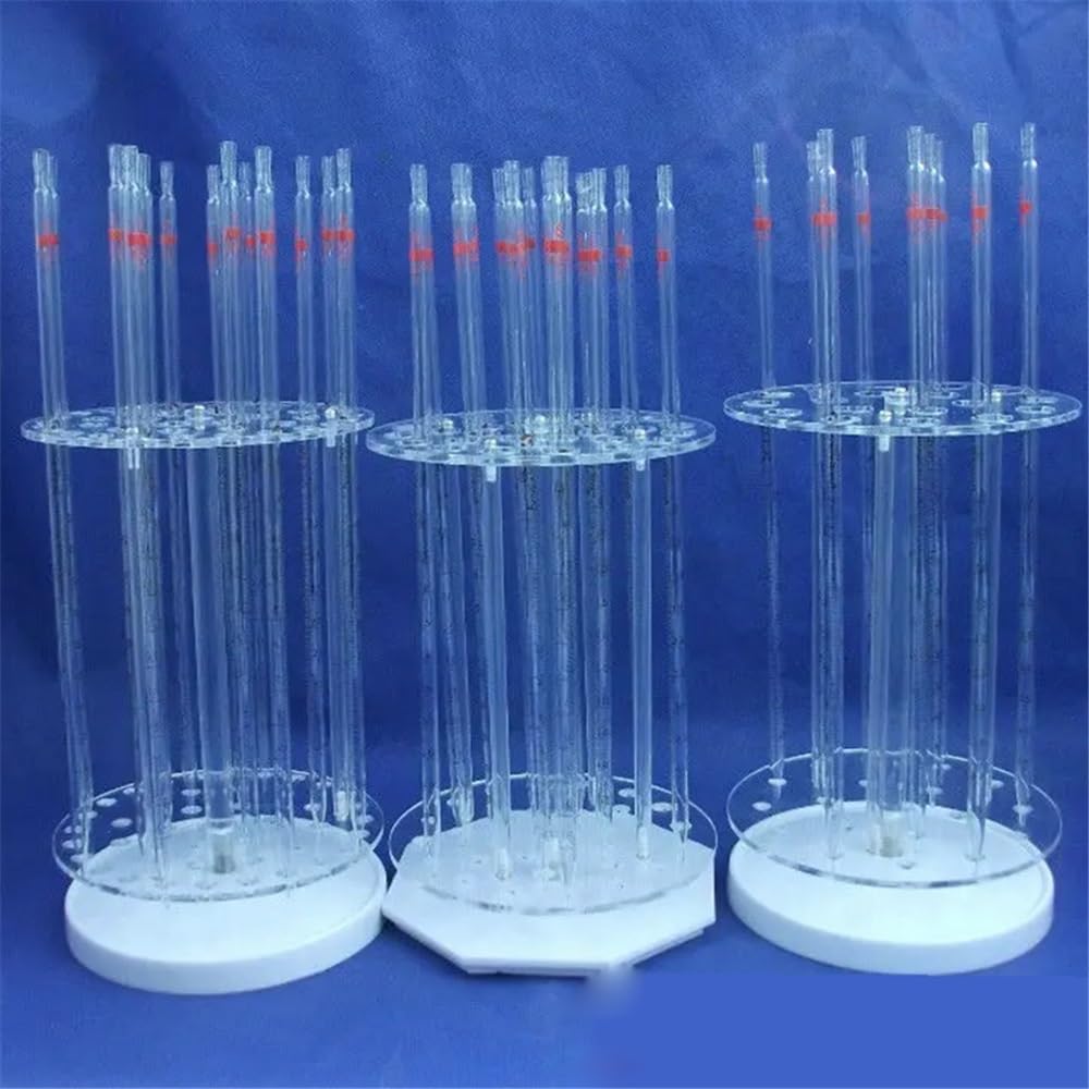 Cristalería de Laboratorio Lote de 10 pipetas graduadas de 2 ml con resolución de vidrio de 0,02 ml y codificación Gand.