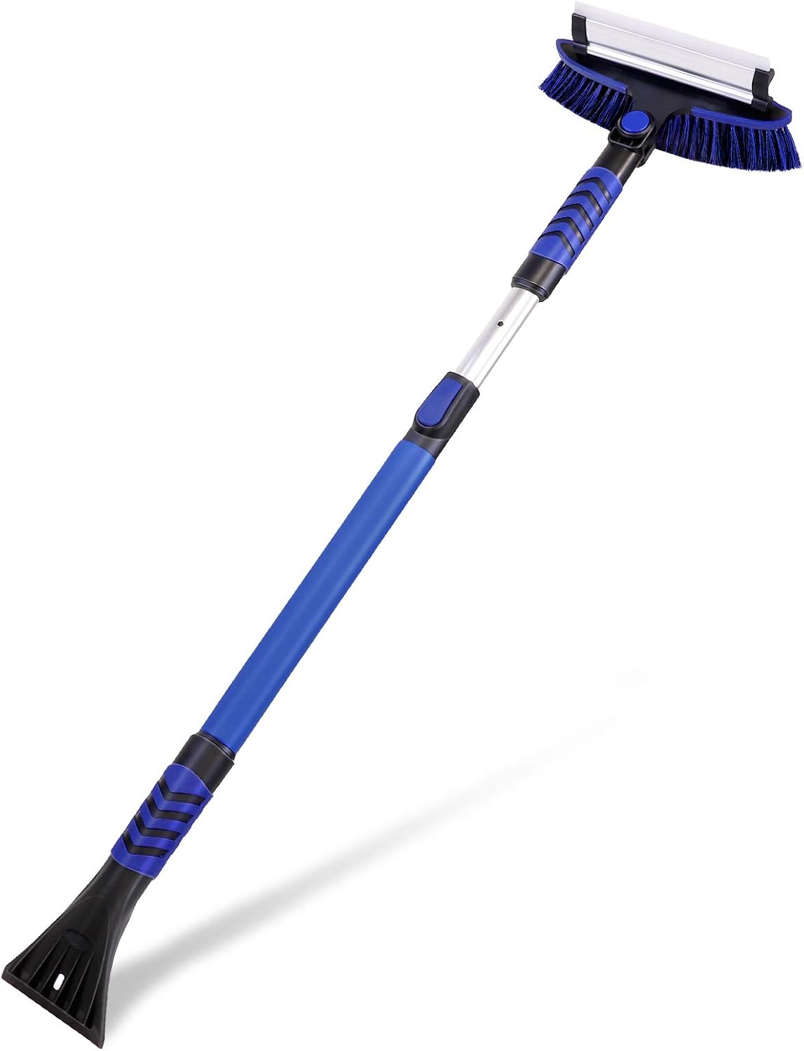 AURELIO TECH 51" Extendable Snow Brush Removal & Ice Scraper Long Handle Tool Winter for Car Windshield & Window Auto SUV Trucks (Blue)
