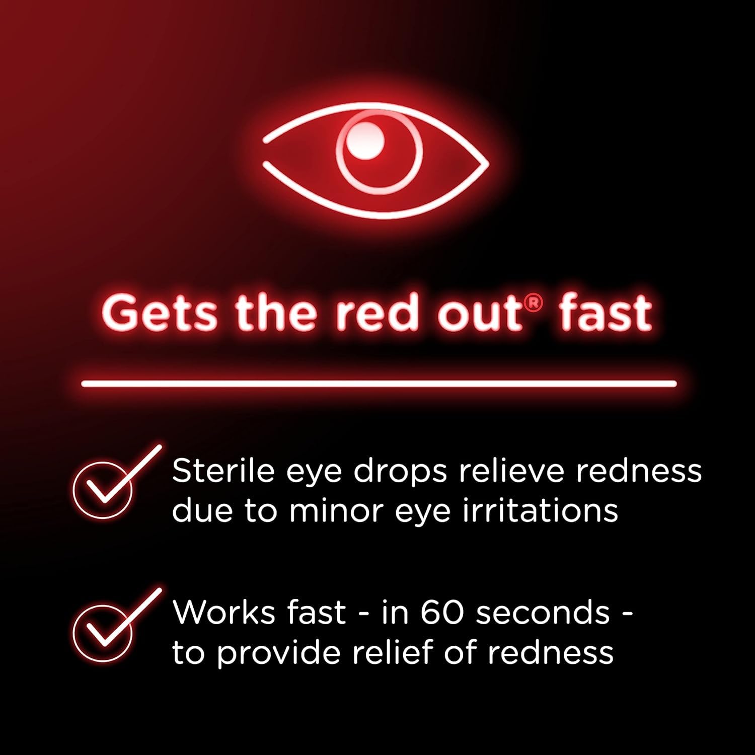 Ensemble de soins pour les yeux : contient des gouttes pour les yeux rouges Visne fournies avec une lingette nettoyante LUXPAKS, 1,5 oz