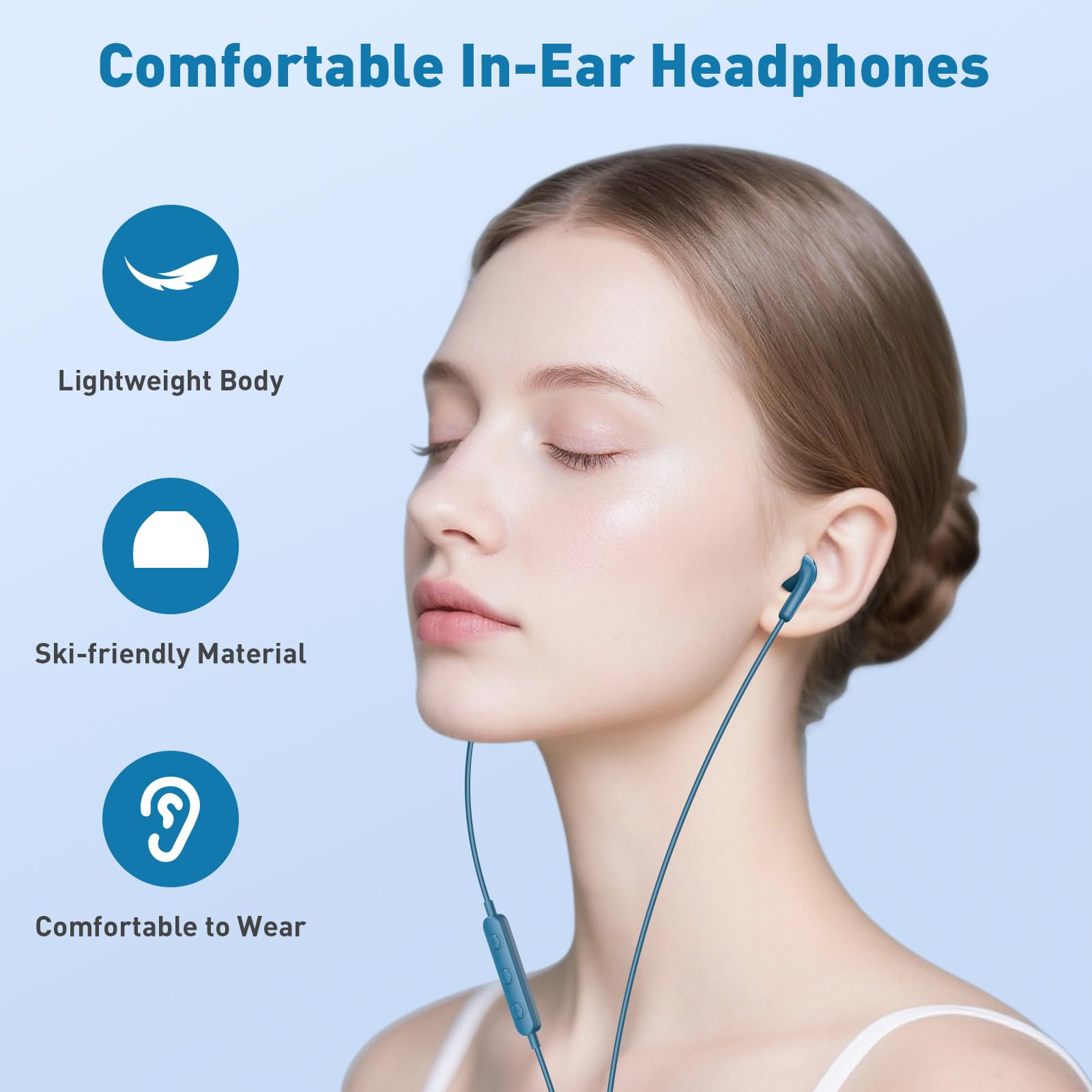 USB C Kopfhörer mit Kabel für Samsung Galaxy A17 A56 A36 A26 A16 A35, Blau | In-Ear USB C Headset mit Mikrofon Kopfhörer Typ C für Galaxy Z Fold7 S26 Ultra A53 A33 A54/xiaomi 17T Redmi Note 15 Pixel