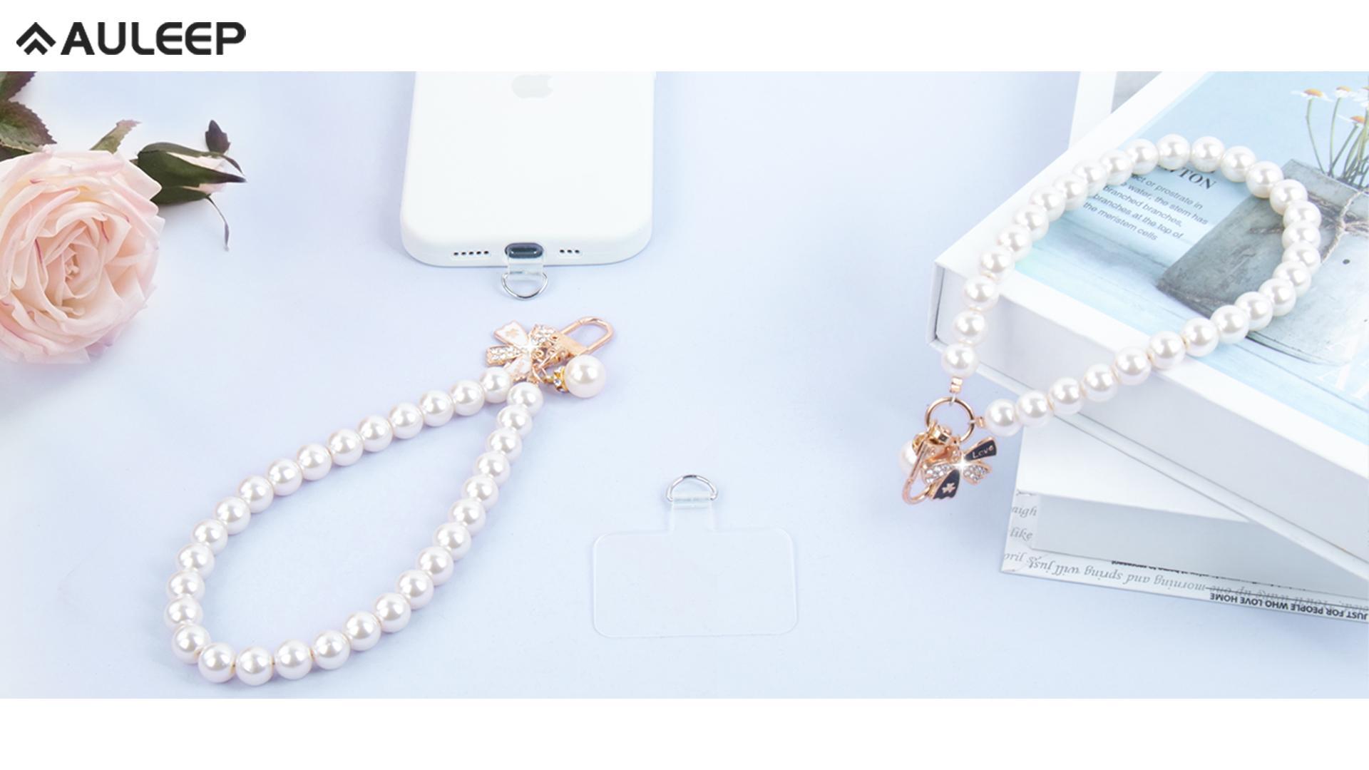 Amazon.com: AULEEP 2pcs Classic Pearl Phone Charm for Women