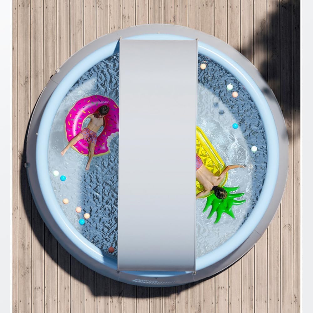 Piscina Redonda Inflable con Toldo Extraíble, Piscina Plegable con Bomba de Aire Automática, para Jardín y Exterior (300cm)