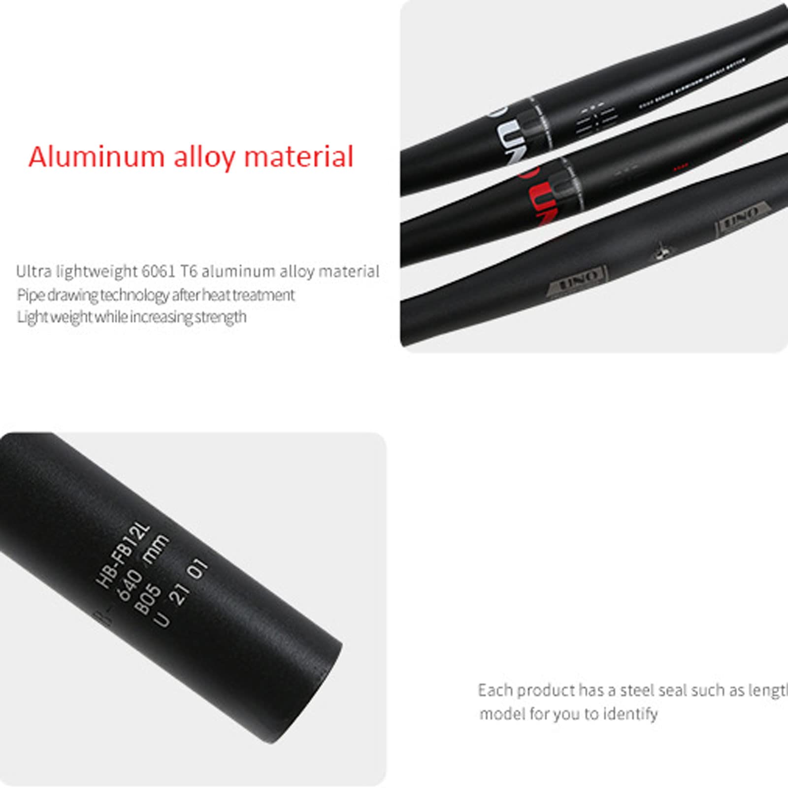 640-740 mm Guidon de vélo extra long 31,8 mm en alliage d'aluminium VTT