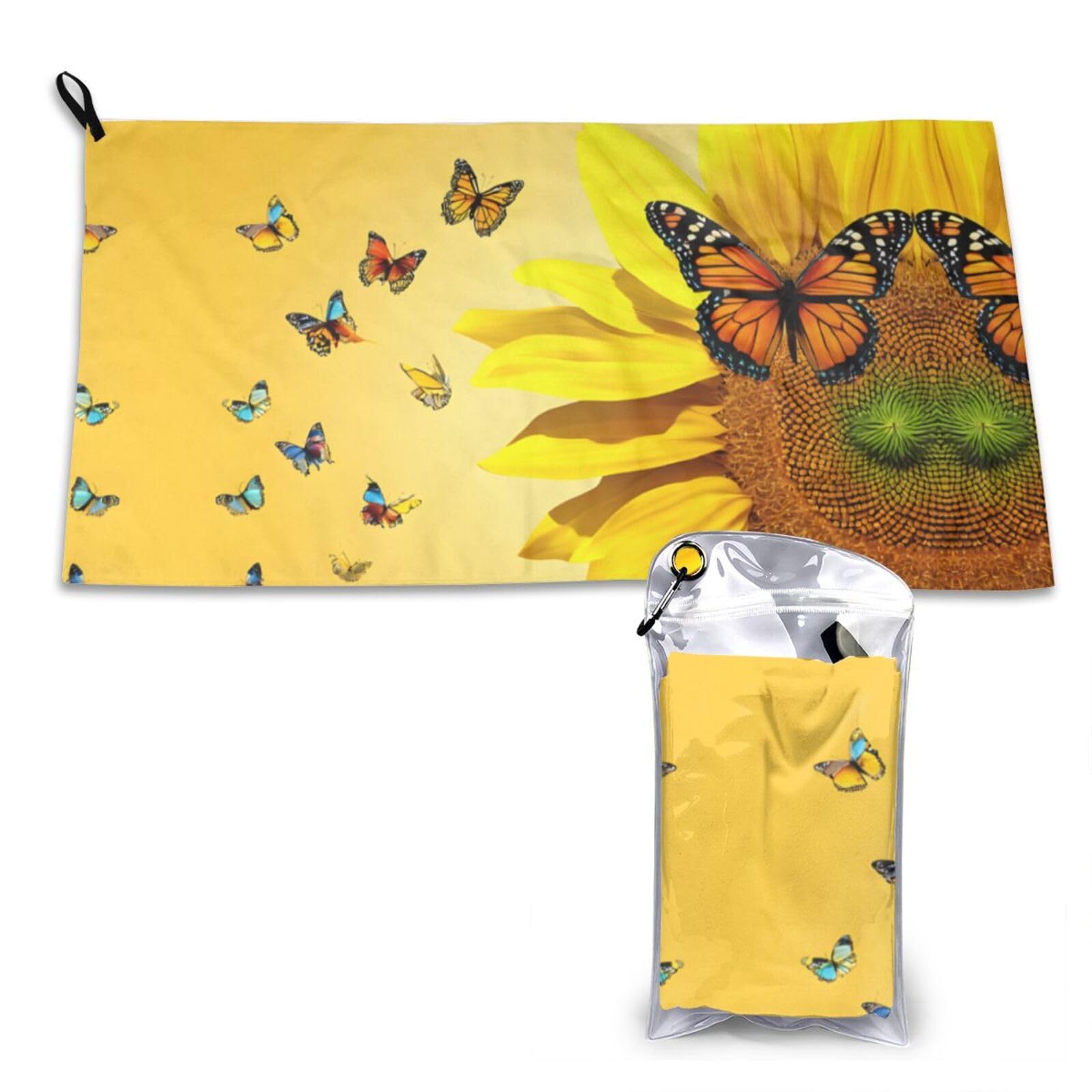 Sunflower Butterfly Sunny Print Cooling Towel, Gym Towel,Cooling Towels For Neck, Soft Breathable Travel Cool Towel,Sports Towels For Gym,Camping