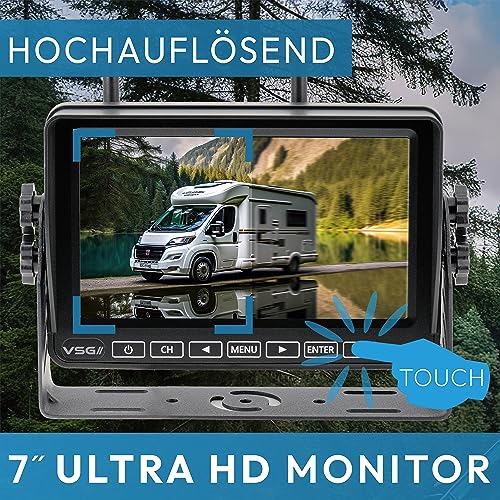 VSG24 7“ Element HD Funk Rückfahrsystem Akku Magnet für Wohnmobil & LKW, KFZ Set Rückfahrkamera...