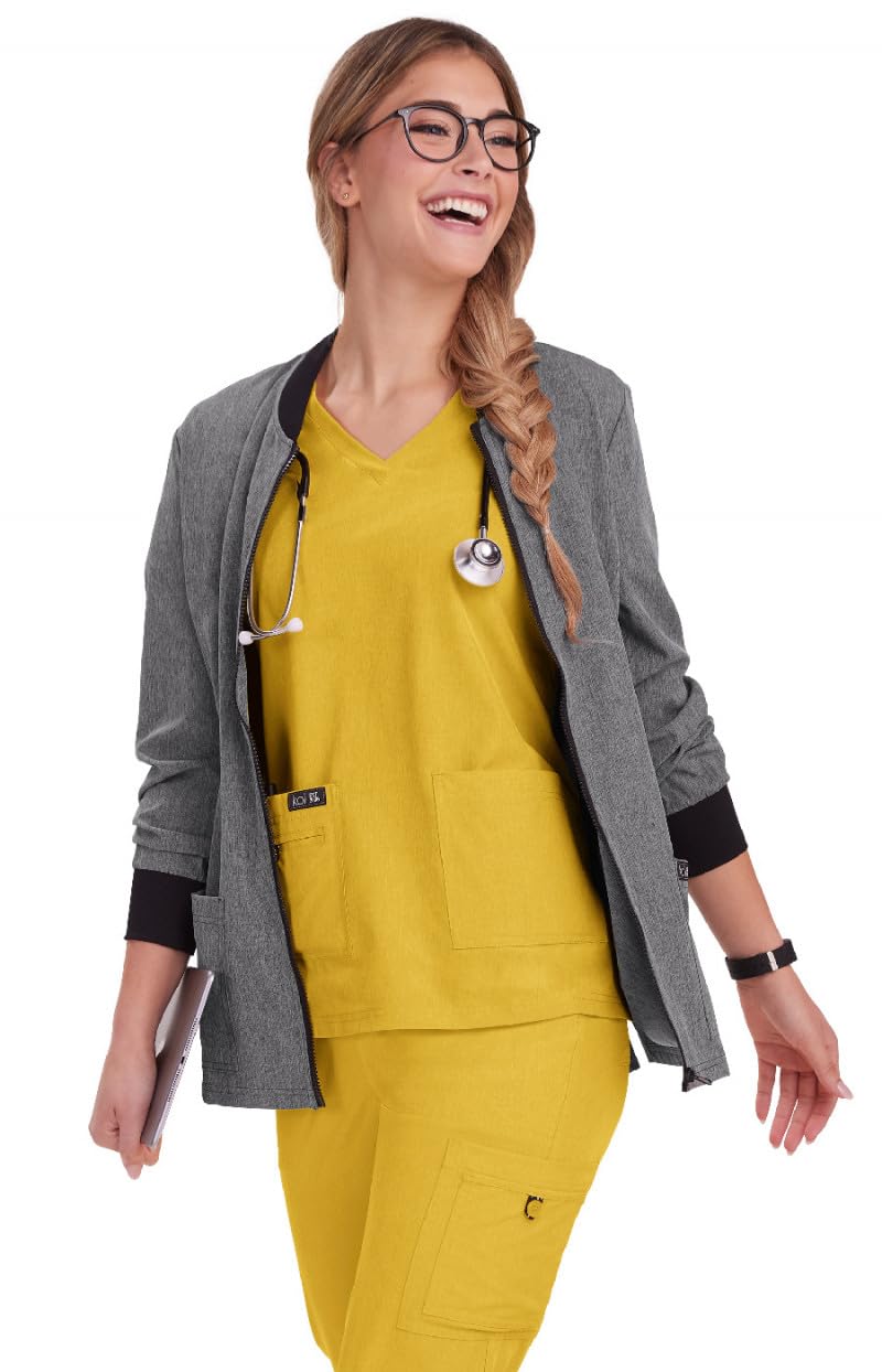 Koi Chemise médicale Grise chinée pour Femme