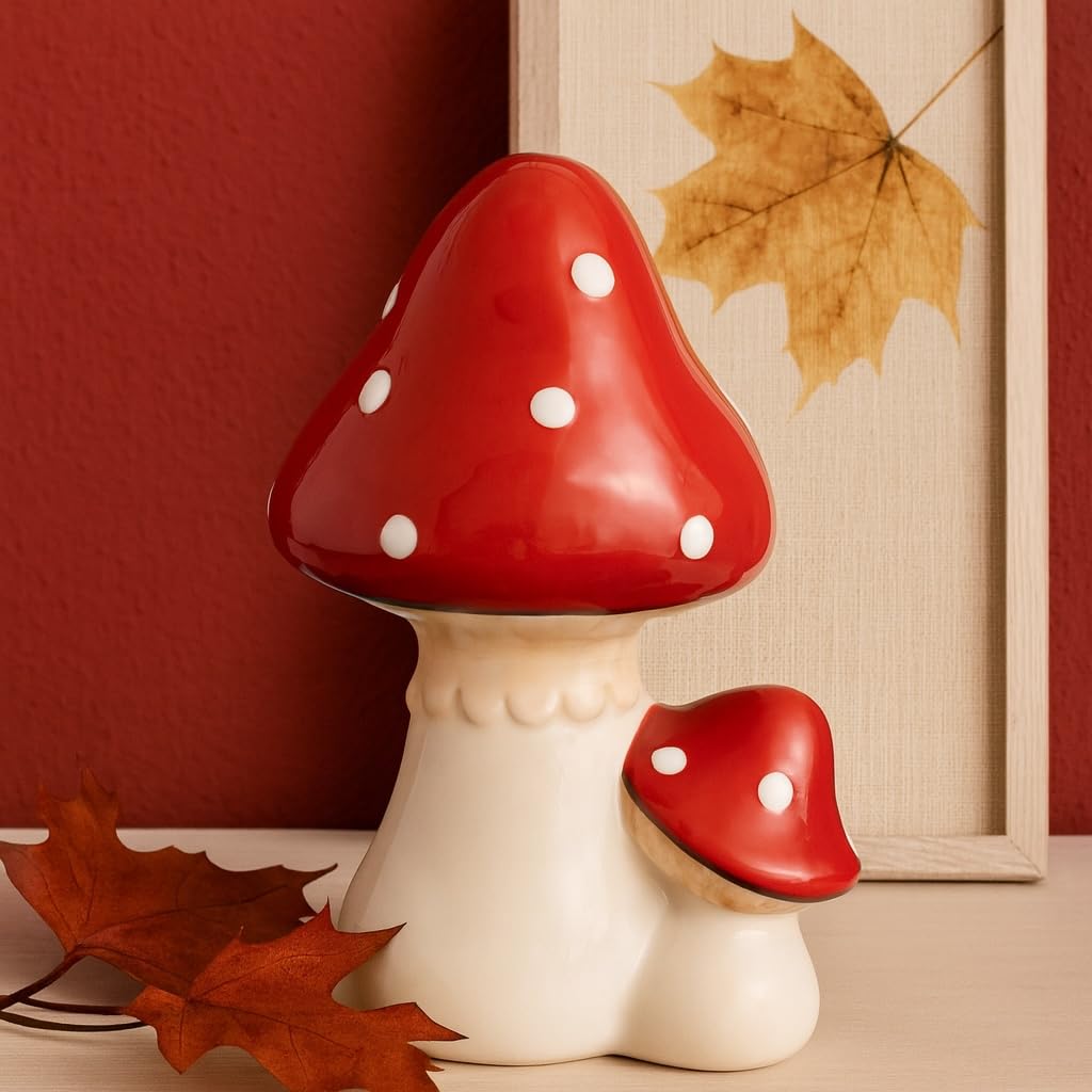 HEITMANN DECO - Porcelana muchomor, czerwony/biały, ok. 18,5 cm